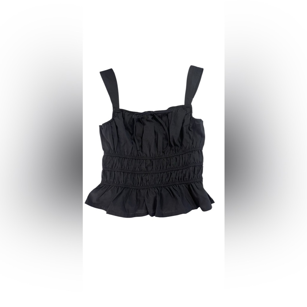 Black Ruched Women's crop Top